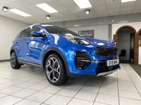 USED 2021 21 KIA SPORTAGE 1.6 T-GDi GT-Line S SUV 5dr Petrol Manual Euro 6 (s/s) (174 bhp) BLUE FLAME METALLIC / BLACK LEATHER WITH RED PIPING / STITCHING / DUAL ZONE CLIMATE / HEATED AND COOLED FRONT SEATS / HEATED STEERING WHEEL / POWER TAILGATE / FRONT ASSIST / LANE ASSIST / DAB / BLUETOOTH / SATNAV / APPLE CARPLAY / ANDROID AUTO / PHONE PROJECTION / JBL AUDIO / 19" ALLOYS / PRIVACY GLASS / SERVICE HISTORY / 2 YEAR PLATINUM WARRANTY