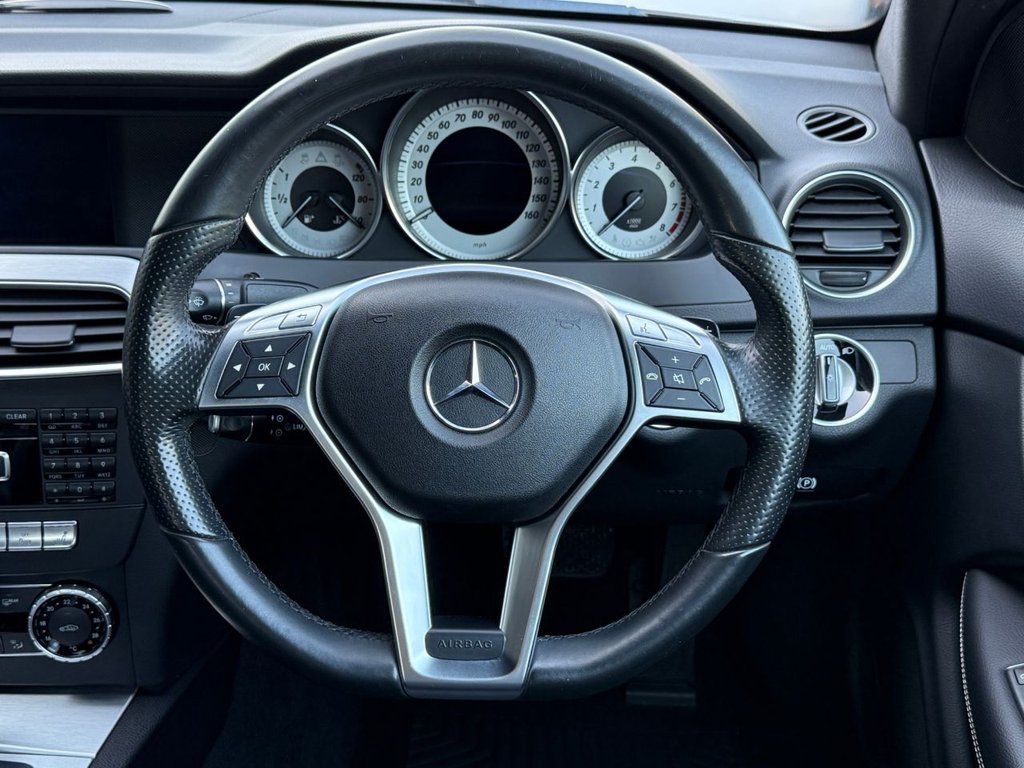USED 2014 14 MERCEDES-BENZ C-CLASS 1.6 C180 AMG Sport Edition Coupe 2dr Petrol G-Tronic+ Euro 6 (s/s) (156 ps) AUTO+SAT NAV+BLUETOOTH+CRUISE