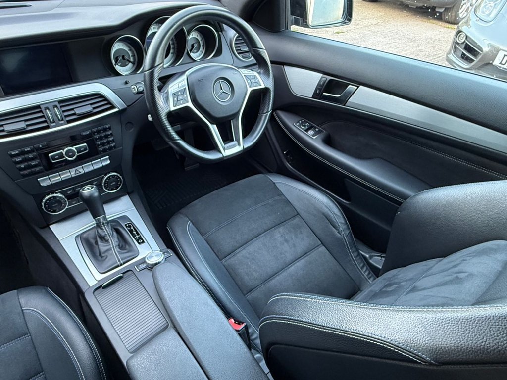 USED 2014 14 MERCEDES-BENZ C-CLASS 1.6 C180 AMG Sport Edition Coupe 2dr Petrol G-Tronic+ Euro 6 (s/s) (156 ps) AUTO+SAT NAV+BLUETOOTH+CRUISE