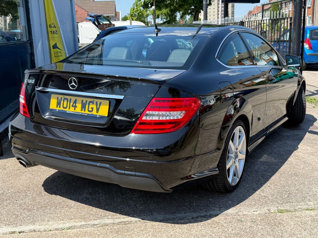 USED 2014 14 MERCEDES-BENZ C-CLASS 1.6 C180 AMG Sport Edition Coupe 2dr Petrol G-Tronic+ Euro 6 (s/s) (156 ps) AUTO+SAT NAV+BLUETOOTH+CRUISE