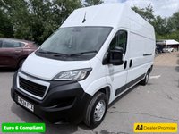 USED 2024 24 PEUGEOT BOXER White 2.2 BlueHDi 335 Professional Premium+ L3 H3 van, 2,500 miles, Euro 6, Sat nav, Touchscreen, A/C, Bluetooth, Rear sensors. Plus VAT @ 20%! This 2024 Peugeot Boxer van boasts exceptionally low mileage, having covered just 2500 miles, making it a standout choice for its age. This L3 H3 Professional Premium + model is powered by an efficient 2.2L BlueHDi Euro 6 diesel engine and comes with a 3 month warranty for your peace of mind. It has had only one owner from new and features a generous 15000 litre cargo volume, perfect for substantial loads.  The Professional Premium + trim level includes a host of useful features designed to enha
