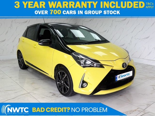 View our Toyota Yaris 1.5 VVT-i Yellow Bi-Tone Limited Edition Hatchback 5dr Petrol Manual Euro 6 (111 ps) 2 FORMER OWNERS! EXTENSIVE S/H!