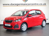 USED 2016 16 PEUGEOT 108 1.0 Active Hatchback 5dr Petrol Manual Euro 6 (68 ps) FULL SERVICE HISTORY + BLUETOOTH CONNECTIVITY + IN CAR ENTERTAINMENT WITH TOUCH SCREEN MEDIA DISPLAY + APPS CONTROL + DAB DIGITAL RADIO + HILL HOLD START ASSIST + AIR CONDITIONING + LED DAY TIME RUNNING LIGHTS + 60/40 FOLDING REAR SEATS....