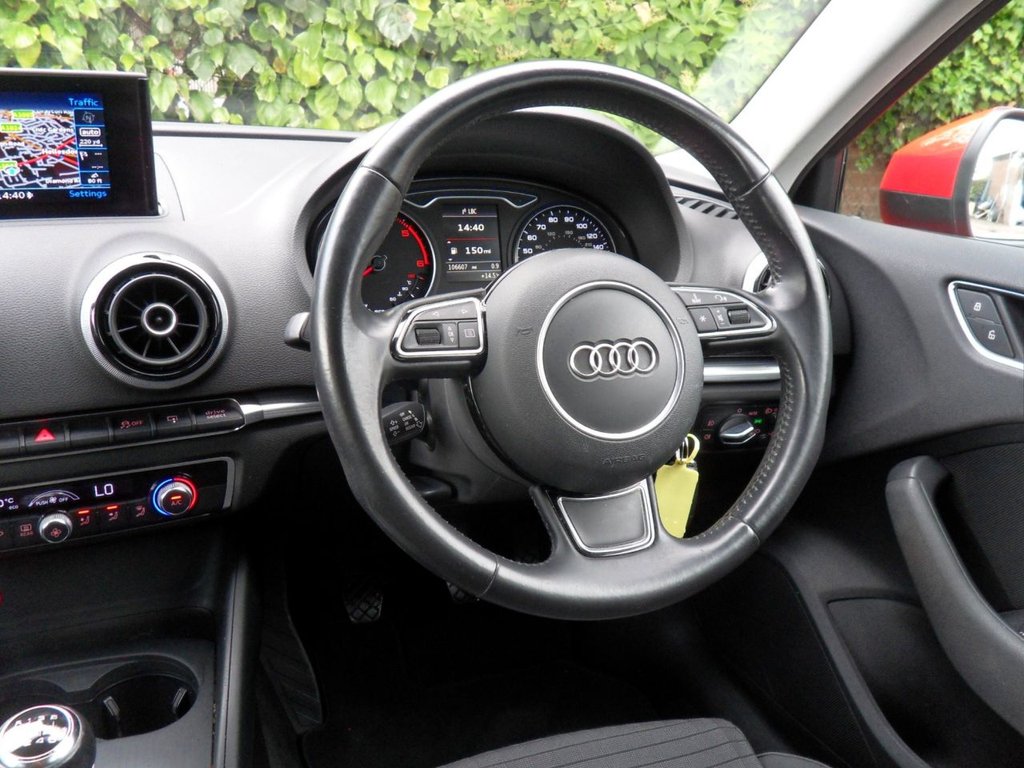 USED 2015 65 AUDI A3 1.6 TDI Sport Sportback 5dr Diesel Manual Euro 6 (s/s) (Nav) (110 ps) Cam-Belt Replaced Two Keys Sat Nav