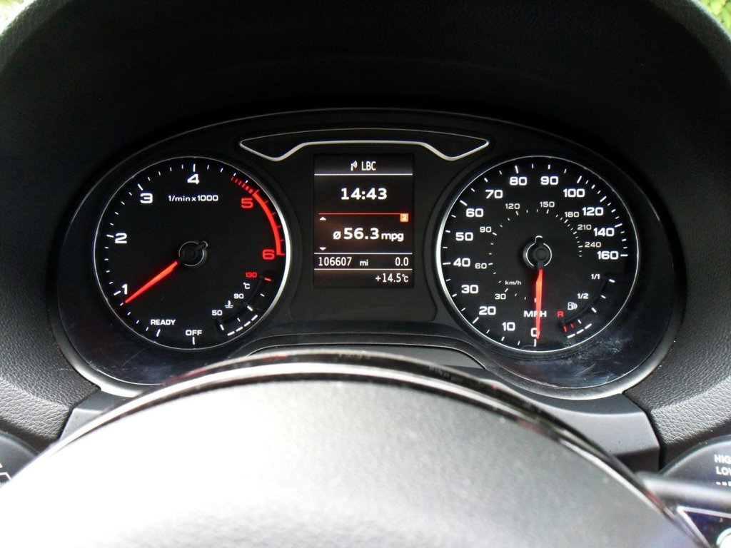 USED 2015 65 AUDI A3 1.6 TDI Sport Sportback 5dr Diesel Manual Euro 6 (s/s) (Nav) (110 ps) Cam-Belt Replaced Two Keys Sat Nav