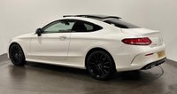 USED 2018 18 MERCEDES-BENZ C-CLASS 2.1 C250d AMG Line (Premium Plus) Coupe 2dr Diesel G-Tronic+ Euro 6 (s/s) (204 ps) Striking Designo White , Cranberry Red Leather Interior , 19" Alloy Wheels , Night Pack, Panoramic Glass Slide Roof
