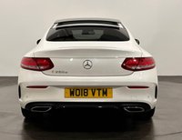 USED 2018 18 MERCEDES-BENZ C-CLASS 2.1 C250d AMG Line (Premium Plus) Coupe 2dr Diesel G-Tronic+ Euro 6 (s/s) (204 ps) Striking Designo White , Cranberry Red Leather Interior , 19" Alloy Wheels , Night Pack, Panoramic Glass Slide Roof