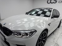 USED 2020 20 BMW M5 4.4i V8 Competition Saloon 4dr Petrol Steptronic xDrive Euro 6 (s/s) (625 ps) The Perfect Example Of A BMW M5 Competition Finished In  Alpine White Gloss Paint It Has Full BMW Service History,  And Has Massive Spec Including, Display Key, Carbon Fibre Roof And Trim, Icon Adaptive LED Headlights, Parking Assistant Plus, Driving Assistant, Harman Kardon Loudspeaker System, Massage Front Seats, Four Zone Air Con, Comfort Access With Smart Opener, Front Seat Ventilation, Enhanced Bluetooth With Wireless Charging,  Soft Close Doors, Powered Tailgate Operation.
