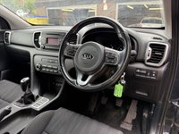 USED 2018 18 KIA SPORTAGE 1.7 CRDi 1 SUV 5 Door Diesel Manual Black Euro 6  DAB RADIO+VOICE COMMAND+USB+AUX