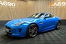 USED 2017 17 JAGUAR F-TYPE 3.0 V6 British Design Edition Coupe 2dr Petrol Auto AWD Euro 6 (s/s) (380 ps) FSH, Ultra Blue,Fixed Pan Roof