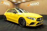 USED 2020 20 MERCEDES-BENZ A-CLASS 2.0 A35 AMG (Premium Plus) Hatchback 5dr Petrol SpdS DCT 4MATIC Euro 6 (s/s) (306 ps) Sun Yellow Gloss, Pan Roof,AMG