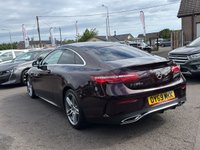 USED 2019 69 MERCEDES-BENZ E-CLASS 2.0 E220d AMG Line Coupe 2dr Diesel G-Tronic+ Euro 6 (s/s) (194 ps) PRIVACY GLASS+ DAYTIME RUNNING LIGHTS+ REVERSING CAMERA+ PARKING SENSORS+ HALF LEATHER TRIM+ MULTIFUNCTIONAL STEERING WHEEL+ KEYLESS+ PADDLE SHIFTERS+ DUAL CLIMATE CONTROL+ FRONT HEATED SEATS+ SEAT BELT OCCUPANCY STATUS+ CRUISE CONTROL+ AUTO HEADLIGHTS+ FOLDING WING MIRRORS+ SAT NAV+ DAB+ BLUETOOTH+ ESP+ ACTIVE BRAKE ASSIST+ ATTENSION ASIST+ BLIND SPOT ASSIST+ AMBIENT LIGHTING+ ELECTRICALY ADJUSTED SEATS+ 19 INCH ALLOY WHEELS+