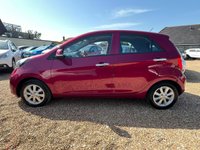 USED 2013 13 KIA PICANTO 1.0 2 Hatchback 5dr Petrol Manual Euro 5 (68 bhp) Gorgeous Fuchsia Paintwork + Bluetooth + &pound;20 Tax