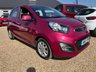 USED 2013 13 KIA PICANTO 1.0 2 Hatchback 5dr Petrol Manual Euro 5 (68 bhp) Gorgeous Fuchsia Paintwork + Bluetooth + &pound;20 Tax