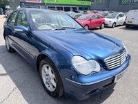 2003 MERCEDES-BENZ C-CLASS 1.8 C200 Kompressor Elegance SE Saloon 4dr Petrol Automatic (209 g/km, 163 bhp) in metallic blue with a grey interior in immaculate condition with only 67456 miles one not to be missed. &pound;3799.00