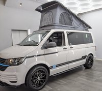 USED 2022 22 VOLKSWAGEN TRANSPORTER 2.0 TDI T28 Startline Campervan Conversion Diesel Manual FWD SWB Euro 6 (s/s) (110 ps) 20 INCH LOAD REATED ALLOY WHEELS , SKYLINE ROOF WITH SOLAR PANEL , FOUR BERTH CAMPERVAN , RIB BED WITH ISOFIX , BLUE CUSTOM UNITS , BLACK LEATHER INTERIOR , TWIN BURNER GAS HOB , FRIDGE-FREEZER , FULL SERVICE HISTORY