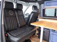 USED 2022 22 VOLKSWAGEN TRANSPORTER 2.0 TDI T28 Startline Campervan Conversion Diesel Manual FWD SWB Euro 6 (s/s) (110 ps) 20 INCH LOAD REATED ALLOY WHEELS , SKYLINE ROOF WITH SOLAR PANEL , FOUR BERTH CAMPERVAN , RIB BED WITH ISOFIX , BLUE CUSTOM UNITS , BLACK LEATHER INTERIOR , TWIN BURNER GAS HOB , FRIDGE-FREEZER , FULL SERVICE HISTORY