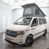 USED 2022 22 VOLKSWAGEN TRANSPORTER 2.0 TDI T28 Startline Campervan Conversion Diesel Manual FWD SWB Euro 6 (s/s) (110 ps) 20 INCH LOAD REATED ALLOY WHEELS , SKYLINE ROOF WITH SOLAR PANEL , FOUR BERTH CAMPERVAN , RIB BED WITH ISOFIX , BLUE CUSTOM UNITS , BLACK LEATHER INTERIOR , TWIN BURNER GAS HOB , FRIDGE-FREEZER , FULL SERVICE HISTORY