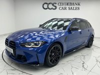 USED 2023 23 BMW M3 3.0 BiTurbo Competition Touring 5dr Petrol Steptronic M xDrive Euro 6 (s/s) (510 ps) Finished In Portimao Blue, This M3 Comes With 39k Worth Of Spec, Including The Ultimate Package, A Premium Option With Packages Like The Technology Pack, Comfort Pack, M Carbon Exterior Pack And Convenience Pack, M Pro Pack, M Drivers Pack & The M Carbon Package. This M3 Also Contains M Carbon Bucket Seats, Parking Assistant Plus, 360 Degree And Reverse Camera, Fiona Red-Black Leather Seats, Power Operated Tailgate, 19" Front And 20" Rear Alloy Wheels, Memory Seats, 12 Months MOT, 3 Months Warra