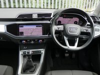USED 2021 21 AUDI Q3 1.5 TFSI CoD 35 Technik 5d 150 S/S 1 OWNER FROM NEW, FULL SERVICE HISTORY, UPGRADE FOLDING TOW BAR,  VIRTUAL COCKPIT (DIGITAL DASH), REAR PARKING SENSORS , SAT NAV, WIRELESS APPLE CARPLAY / ANDROID AUTO, AUDI PRE SENSE, SIDE ASSIST, LANE DEPARTURE WARNING, TRAFFIC SIGN RECOGNITION, ELECTRIC FOLDING HEATED MIRRORS, DAB RADIO, BLUETOOTH PHONE & MUSIC, USB C PORTS, VOICE CONTROL,  6 SPEED MANUAL GEARBOX, START STOP, LED DAYTIME RUNNING LIGHTS, 17 INCH 10 SPOKE ALLOY WHEELS, ELECTRIC TAILGATE, ROOF RAILS, CLOTH INTERIOR