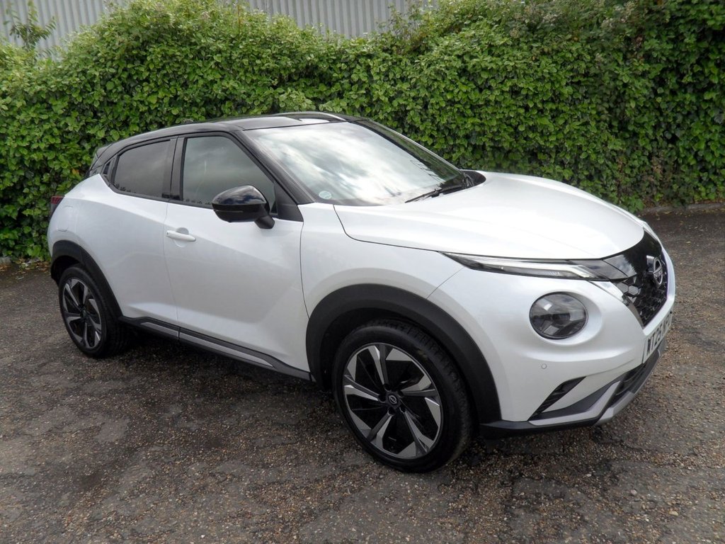 USED 2025 25 NISSAN JUKE 1.6 Tekna+ SUV 5dr Petrol Hybrid Auto Euro 6 (143 ps) Pearl White - Nissan Warranty 2028