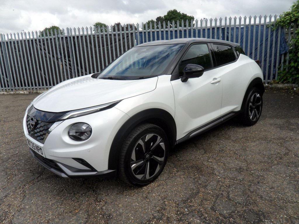 USED 2025 25 NISSAN JUKE 1.6 Tekna+ SUV 5dr Petrol Hybrid Auto Euro 6 (143 ps) Pearl White - Nissan Warranty 2028