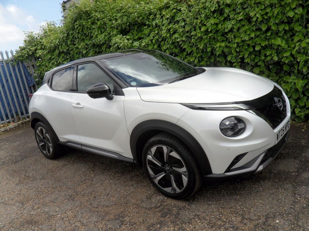 USED 2025 25 NISSAN JUKE 1.6 Tekna+ SUV 5dr Petrol Hybrid Auto Euro 6 (143 ps) Pearl White - Nissan Warranty 2028