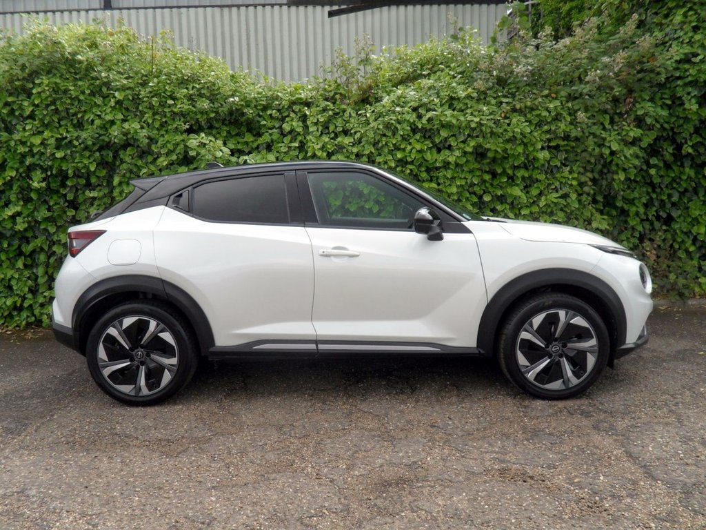 USED 2025 25 NISSAN JUKE 1.6 Tekna+ SUV 5dr Petrol Hybrid Auto Euro 6 (143 ps) Pearl White - Nissan Warranty 2028