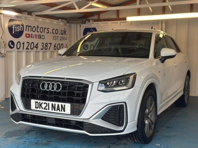 View our Audi Q2 1.5 TFSI CoD 35 S line SUV 5dr Petrol S Tronic Euro 6 (s/s) (150 ps)+2 KEYS+1 FORMER KEEPER+AIRCON+HALF LEATHER SEATS+PARK CONTROL+NAV+BLUETOOTH+MEDIA+USB+AUX+DAB+18" ALLOYS+CRUISE+