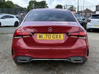 USED 2020 70 MERCEDES-BENZ A-CLASS 1.3 A250e 15.6kWh AMG Line Saloon 4 Door Petrol Plug-in Hybrid Automatic Red 8G-DCT Euro 6  AUTOMATIC+REVERSE CAM+DAB RADIO+USB