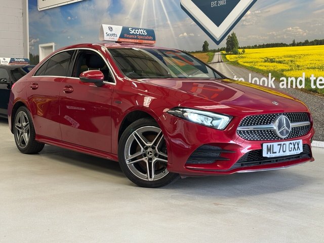 View our Mercedes-Benz A-Class 1.3 A250e 15.6kWh AMG Line Saloon 4 Door Petrol Plug-in Hybrid Automatic Red 8G-DCT Euro 6 