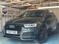 USED 2017 67 AUDI Q3 2.0 TDI Black Edition SUV 5dr Diesel S Tronic quattro Euro 6 (s/s) (150 ps)+2 KEYS+1 FORMER KEEPER+PRIVACY+HISTORY WITH GEARBOX SERVICE+ALLOYS+PARK CONTROL+HALF LEATHER HEATED SEATS+CLIMATE+CRUISE+BLUETOOTH+MEDIA+NAV 2 KEYS+1 FORMER KEEPER+PRIVACY+HISTORY WITH GEARBOX SERVICE+ALLOYS+PARK CONTROL+HALF LEATHER HEATED SEATS+CLIMATE+CRUISE+BLUETOOTH+MEDIA+NAV+HPI CLEAR