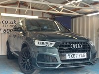 USED 2017 67 AUDI Q3 2.0 TDI Black Edition SUV 5dr Diesel S Tronic quattro Euro 6 (s/s) (150 ps)+2 KEYS+1 FORMER KEEPER+PRIVACY+HISTORY WITH GEARBOX SERVICE+ALLOYS+PARK CONTROL+HALF LEATHER HEATED SEATS+CLIMATE+CRUISE+BLUETOOTH+MEDIA+NAV 2 KEYS+1 FORMER KEEPER+PRIVACY+HISTORY WITH GEARBOX SERVICE+ALLOYS+PARK CONTROL+HALF LEATHER HEATED SEATS+CLIMATE+CRUISE+BLUETOOTH+MEDIA+NAV+HPI CLEAR