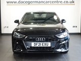 USED 2021 21 AUDI A4 2.0 TDI 35 Black Edition Saloon 4dr Diesel S Tronic Euro 6 (s/s) (163 ps) FULL AUDI MAIN DEALER SERVICE HISTORY + VIRTUAL COCKPIT DIGITAL DASH DISPLAY + SATELLITE NAVIGATION + REAR VIEW CAMERA + APPLE CARPLAY / ANDROID AUTO + BLUETOOTH PHONE AND MEDIA CONNECTIVITY + APPS CONTROL + IN CAR ENTERTAINMENT WITH MEDIA DISPLAY + AUTOMATIC LED HEADLIGHTS + DAB DIGITAL RADIO + THREE ZONE CLIMATE CONTROL + AIR CONDITIONING + ECO STOP/START SYSTEM + SELECTABLE DRIVING MODES + FRONT AND REAR PARKING SENSORS + 19 INCH ALLOY WHEELS + AUTOMATIC WIPERS WITH RAIN SENSOR + KEYLESS STAR