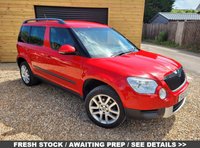 USED 2013 13 SKODA YETI 1.4 TSI Elegance SUV 5dr Petrol Manual Euro 5 (122 ps) CORRIDA RED / ONYX BLACK LEATHER TRIM / HEATED FRONT SEATS / DUAL ZONE CLIMATE / ELECTRIC WINDOWS / POWERFOLD MIRRORS / AUTO LIGHTS / FM AM CD TUNER / BLUETOOTH / REAR PARKING SENSORS / 17" ALLOY WHEELS / BLACK ROOF RAILS / SPACE SAVER SPARE WHEEL / SERVICE HISTORY / JUNE 2027 MOT