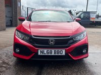 USED 2018 68 HONDA CIVIC 1.6 i-DTEC SR Hatchback 5 Door Diesel Manual Red Euro 6 1 Owner from New +DAB RADIO+REVERSE CAM+SENSORS