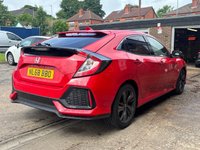 USED 2018 68 HONDA CIVIC 1.6 i-DTEC SR Hatchback 5 Door Diesel Manual Red Euro 6 1 Owner from New +DAB RADIO+REVERSE CAM+SENSORS