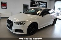 USED 2017 17 AUDI A3 2.0 TDI Black Edition Hatchback 3dr Diesel S Tronic Euro 6 (s/s) (150 ps) ***AUTOMATIC***SAT NAV***S-LINE EMBOSSED SPORTS SEATS***CRUISE CONTROL***REAR PARKING AID***HALF LEATHER***AUDI SMART PHONE***BLUETOOTH***PRIVACY GLASS***7" RETRACTABLE CLOUR SCREEN**AUTO LIGHTS**PADDLE SHIFT**S-LINE STYLING***