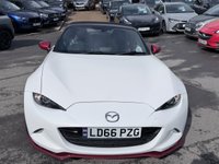 USED 2016 66 MAZDA MX-5 White 1.5 SKYACTIV-G convertible, 54,000 miles, Euro 6, Sat nav, Leather, Electric roof, 6-Speed manual, 16in Alloys, 7in Touchscreen ULEZ compliant. This stunning 2016 Mazda MX-5 1.5 SKYACTIV-G Icon Convertible is a fantastic example of one of the most iconic and enjoyable sports cars on the road today. Having had just two owners from new, this MX-5 has been well cared for throughout its life and offers the perfect combination of style, reliability, performance, and economy. Powered by Mazda's renowned 1.5 litre SKYACTIV-G petrol engine and paired with a smooth manual gearbox, it delivers an engaging driving experience with precise handling,