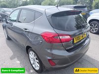 USED 2017 67 FORD FIESTA Grey 1.0T EcoBoost Titanium hatchback, 52,000 miles, Euro 6, ULEZ compliant, Sat Nav, CarPlay/Android Auto, Cruise, 16in alloys, A/C. This 2017 Ford Fiesta Titanium boasts exceptionally low mileage for its age, having covered just 52,000 miles. This popular hatchback is powered by an efficient 1.0 litre petrol engine, meeting Euro 6 emissions standards. The Titanium trim level ensures a well equipped driving experience, featuring the NCAP Pack for enhanced safety, including automatic headlights. Comfort is further assured with Electronic Automatic Temperature Control air conditioning, providing precise climate control. For sea