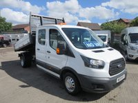 USED 2019 19 FORD TRANSIT 2.0 350 EcoBlue Double Cab One Stop Tipper RWD L3 Euro 6 (DRW) (130 Bhp ) NO VAT TO PAY  2019 FORD TRANSIT 2.0 350 DOUBLE CAB ONE STOP TIPPER NO VAT TO PAY