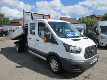 2019 FORD TRANSIT 2.0 350 EcoBlue Double Cab One Stop Tipper RWD L3 Euro 6 (DRW) (130 Bhp ) NO VAT TO PAY  &pound;13500.00