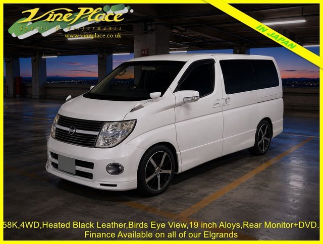 View our Nissan Elgrand 3.5 4WD Highway StarBlack Leather Edition, Auto, 8 Seats, 53K Miles.
