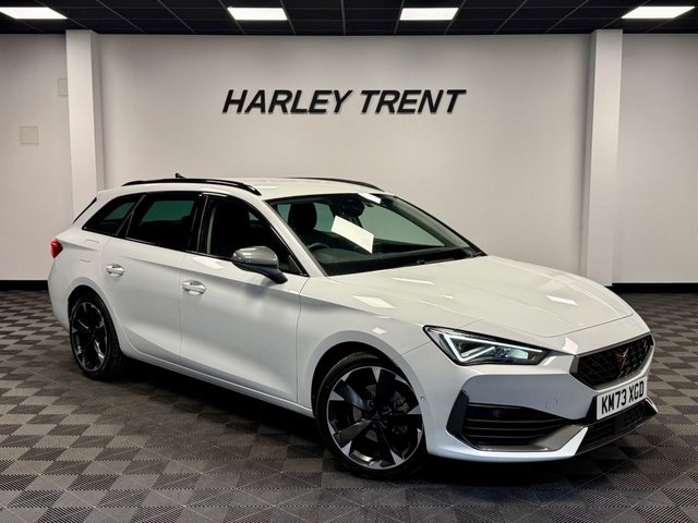 2023 73 CUPRA LEON 1.5 eTSI EVO V1 Estate 5dr Petrol Hybrid DSG Euro 6 (s/s) (150 ps) JUST ARRIVED COMING VERY SOON! SUPERB SPEC, VIRTUAL DASH, REAR CAMERA, HEATED STEERING WHEEL, SAT-NAV, HALF LEATHER, 18'' ALLOYS, APPLE CAR PLAY, ADAPTIVE CRUISE, LED HEADLIGHTS, DSG AUTO, FULL MAIN DEALER HISTORY