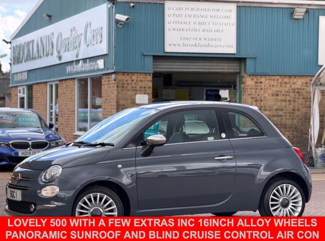 View our Fiat 500 1.2 Mirror Hatchback Tech House Grey Petrol Manual Euro 6 (s/s) (69 bhp)