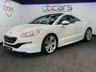 USED 2013 63 PEUGEOT RCZ 2.0 HDi GT Coupe 2dr Diesel Manual Euro 5 (163 ps) LONG MOT VALID UNTIL JUN 2027 WITH NO ADVISORIES, 10 RECORDED SERVICE STAMPS, CAMBELT AND WATER PUMP REPLACED IN 2023, STUNNING WHITE WITH CONTRASTING BLACK ROOF, RETRACTABLE REAR SPOILER, PRIVACY GLASS, TWIN SPORT EXHAUSTS, BLACK LEATHER UPHOLSTERY, ELECTRIC HEATED MEMORY SEATS, AIR CONDITIONING, BLUETOOTH CONNECTIVITY, CRUISE CONTROL, PARKING SENSORS, ELECTRIC HEATED FOLDING MIRRORS, RAIN SENSING WIPERS, LARGE BOOT, GREAT FUEL ECONOMY, 2 KEYS.