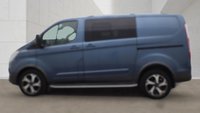 USED 2021 21 FORD TRANSIT CUSTOM Crew Van Double Cab Active Automatic Tdci 170 PS L1 H1 320 With Air Conditioning, Sat Nav, Reverse Camera, Electric Pack, Alloy Wheels, Running Boards, Tailgate, Bulkhead and Ply Lining finished in Chrome Blue in great condition. Service History . Make yor next van purchase in a colour . Upgrade your fleet or business transport with a Ford Transit Custom Crew Van Active, finished in a standout Chrome Blue. This L1 H1 Double Cab combines commercial practicality with executive-level specification. Powered by a responsive 170 PS TDCi engine mated to an automatic transmission, it delivers effortless torque and a refined drive. The van is in great condition and comes with a full service history, confirming its meticulous maintenance record.  Designed for both team transport and cargo, the double cab layout features a full bulkhead and a professionally fitted ply lining, protecting the load area from daily wear. The tailgate provides easy access, while air conditioning, satellite navigation, and a reverse camera make every journey safer and more comfortable. The electric pack, alloy wheels, and running boards enhance both usability and presence. Make your next van purchase in a colour that stands out for the right reasons. Contact us today to view this exceptional example. 