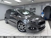 USED 2018 68 FORD S-MAX 2.0 TDCi ST-Line MPV 5dr Diesel Manual Euro 6 (s/s) (180 ps) MAGNETIC GREY / ST-LINE / 7 SEATER / TOUCHSCREEN APPLE CARPLAY & ANDROID AUTO / FRONT & REAR SENSORS / AMBIENT LIGHTING / HEATED SEATS / HEATED WINDSCREEN / LANE CONTROL / NAVIGATION / CRUISE CONTROL