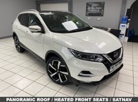 USED 2021 70 NISSAN QASHQAI 1.3 DIG-T N-Motion SUV 5dr Petrol Manual Euro 6 (s/s) (140 ps) STORM WHITE / 3D QUITLED NAPPA LEATHER / PANORAMIC ROOF / TOUCHSCREEN APPLE CARPLAY & ANDROID AUTO / REAR SENSORS / 360 CAMERAS / HEATED SEATS / DAB / CRUISE CONTROL