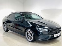 USED 2022 71 MERCEDES-BENZ CLA 1.3 CLA250e 15.6kWh AMG Line (Premium Plus) Coupe 4dr Petrol Plug-in Hybrid 8G-DCT Euro 6 (s/s) (218 ps) Cosmos Black | Black Leather Interior | Glass Panoramic Roof | Privacy Glass | Heated Seats | Ambient Lighting | ULEZ OK